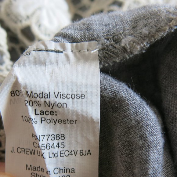 J. Crew Gray Beige Crochet Lace Floral Overlay Tank Top Blouse - Size Small - Picture 7 of 8